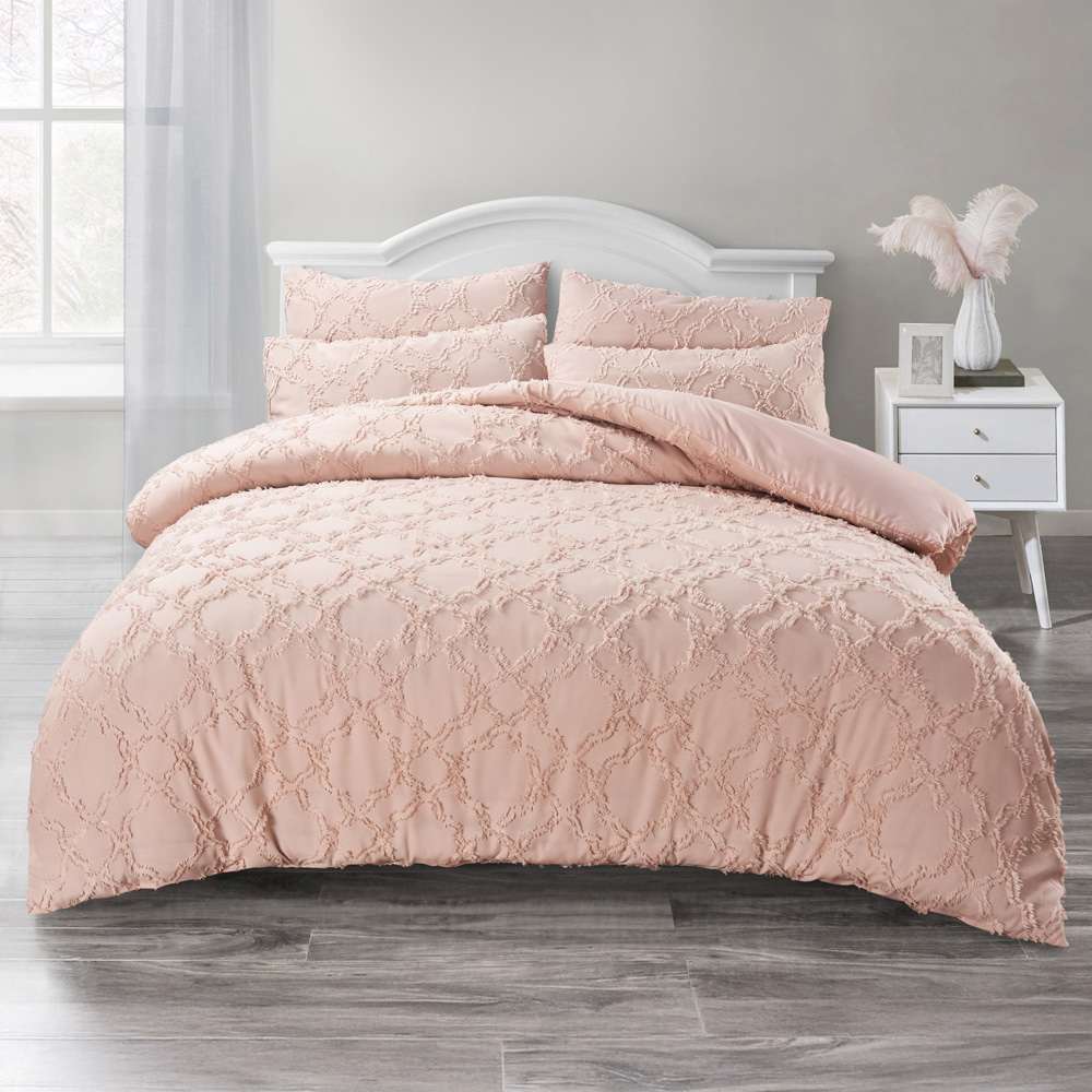 送料無料King Size Tufted Comforter Set - 3 Piece Textured Dot Stripe Microfiber Comforter Bedding Set, Shabby Chic All Season Down Alternative並行輸入